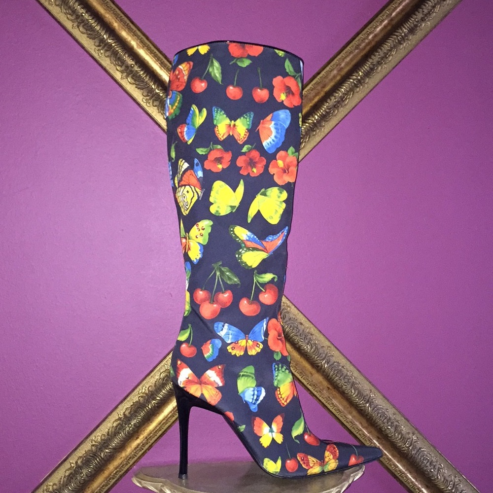 Casadei Butterflies print Boots
